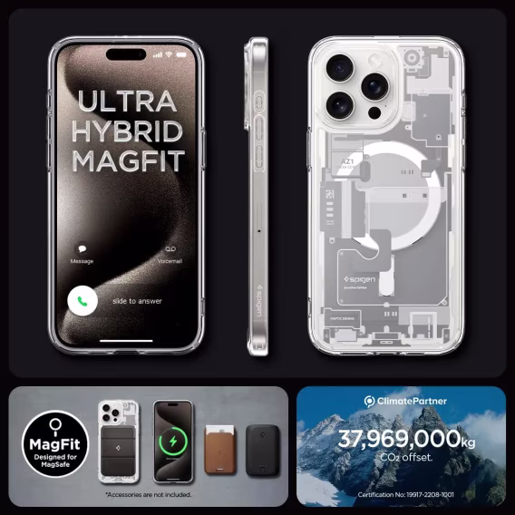 Spigen iPhone 15 Pro Manyetik Ultra Hibrit MagFit Sararmaz Kılıf
