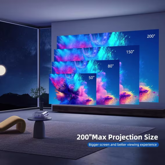 Vamvo Taşınabilir Projektör Desteği 1080P Mini HD Film Projektörü