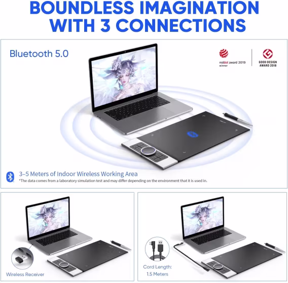 XPPen Deco Pro MW Bluetooth Grafik Tableti