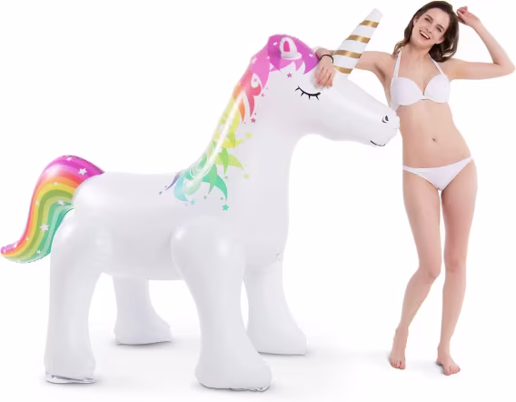 Jasonwell Yağmurlama Şişme Unicorn Su Oyuncak