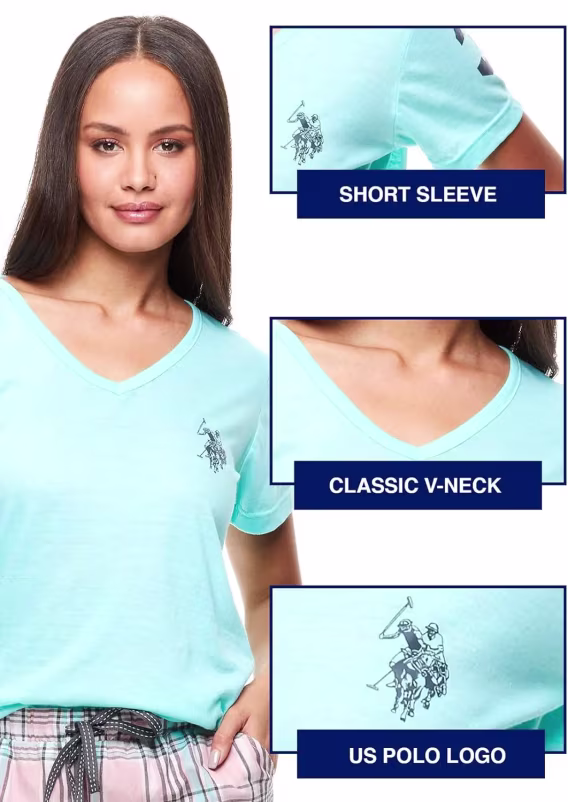 U.S. Polo Assn. Bayan Kısa Kollu Uyku Takımı