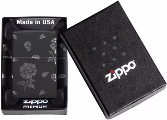 Zippo Çakmak  Parlak Mavi Amerikan Kafatası