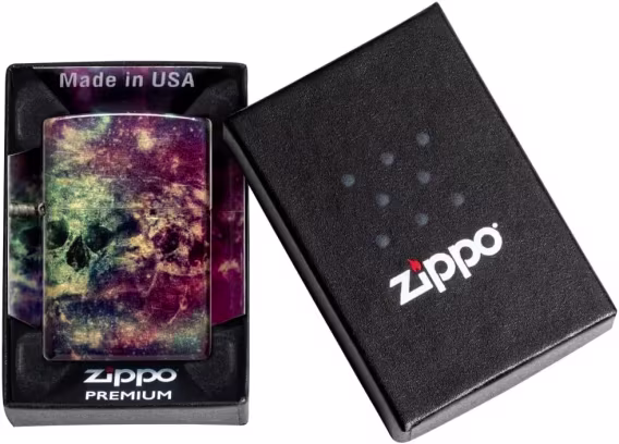 Zippo Çakmak  Kırmızı Mat Kafatası Kral ve Güzellik Kraliçesi