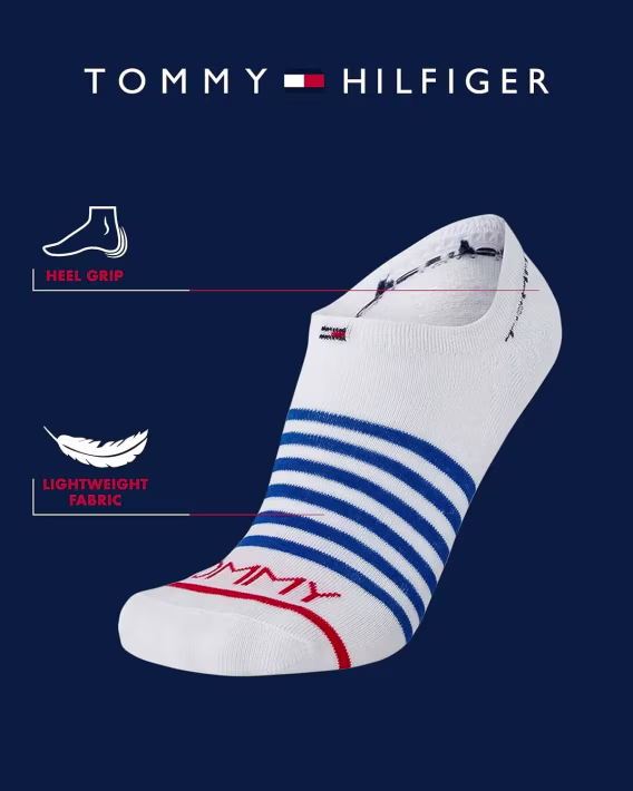 Tommy Hilfiger Erkek Atletik Çorap – Cushion No Show Çorap (3'lü Paket)