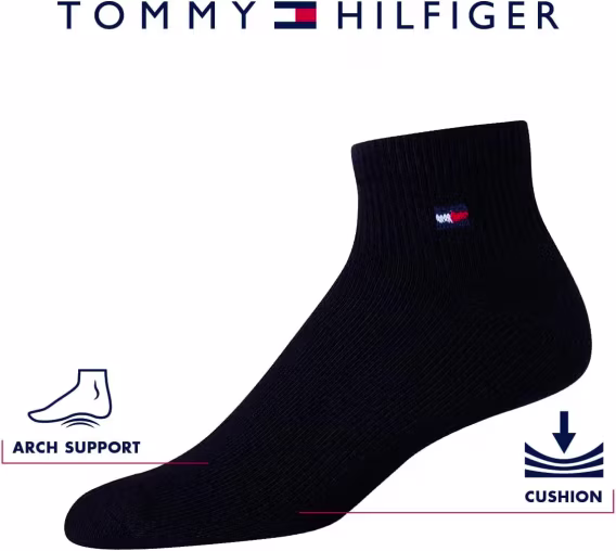 Tommy Hilfiger Erkek Atletik Çorap  Cushion Quarter (12'li Paket)