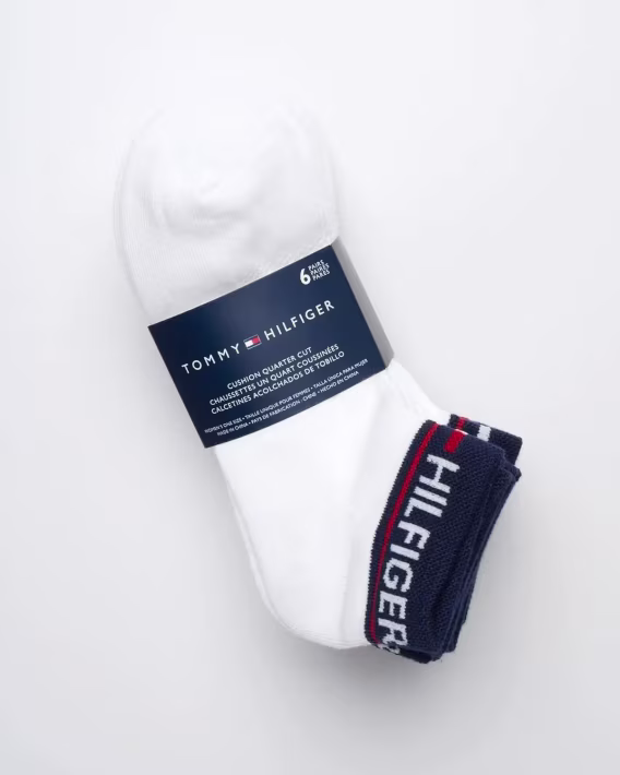 Tommy Hilfiger Kadın 6'lı Paket Bayrak Spor Minder Kısa Mürettebat Çorap