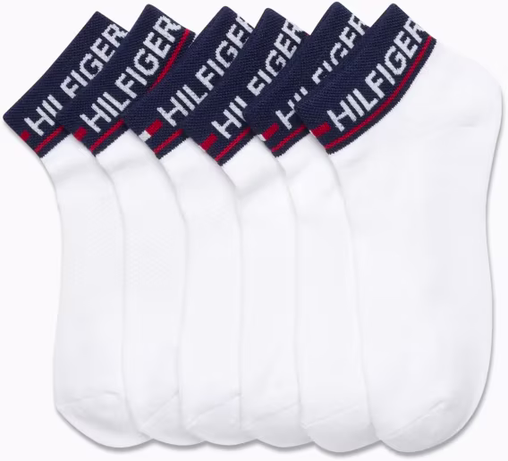Tommy Hilfiger Kadın 6'lı Paket Bayrak Spor Minder Kısa Mürettebat Çorap