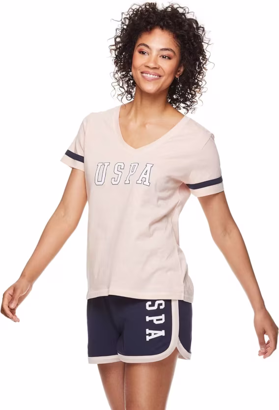U.S. Polo Assn. Bayan Kısa Kollu Uyku Takımı