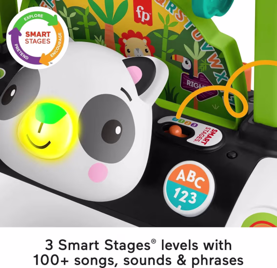 FisherPrice Bebek ve Küçük Çocuk Oyuncak 2 Taraflı Sabit Hızlı Panda Yürüteç