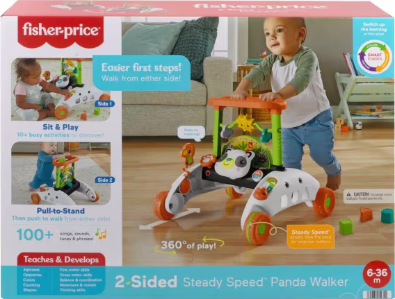 FisherPrice Bebek ve Küçük Çocuk Oyuncak 2 Taraflı Sabit Hızlı Panda Yürüteç