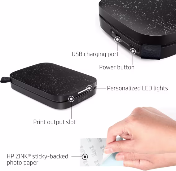 HP Sprocket Taşınabilir 2x3" Anında Fotoğraf Yazıcısı