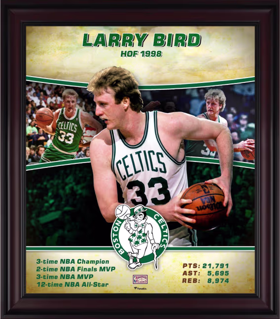 Spor Hatıra Eşyası Larry Bird Boston Celtics Çerçeveli