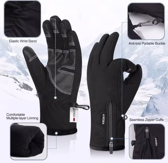 krosa 10℉ Su Geçirmez Soğuk Hava Eldiveni