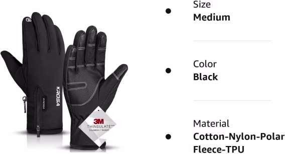 krosa 10℉ Su Geçirmez Soğuk Hava Eldiveni