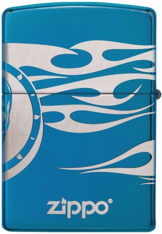 Zippo Çakmak  Şapkalı Çok Renkli Kafatası