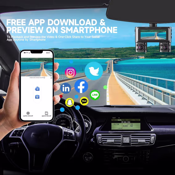 HUPEJOS V7 4 Kanal 360° Dörtlü Araba Kamerası (FHD 1080P)