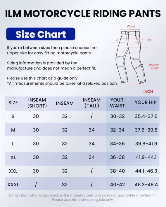 ILM Çıkarılabilir Kış Motosiklet Pantolonu  CE 2 Zırhlı