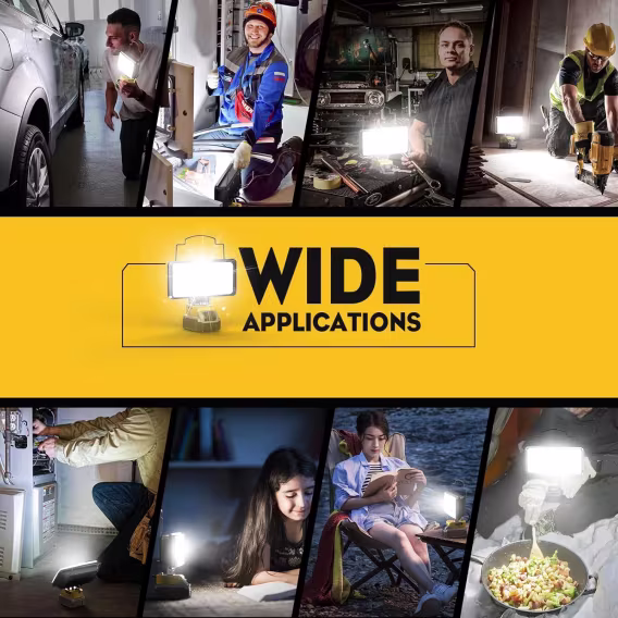 Ecarke DeWalt 18V/20V Lityum Pil için LED Çalışma Işığı (Akülü El Tipi)