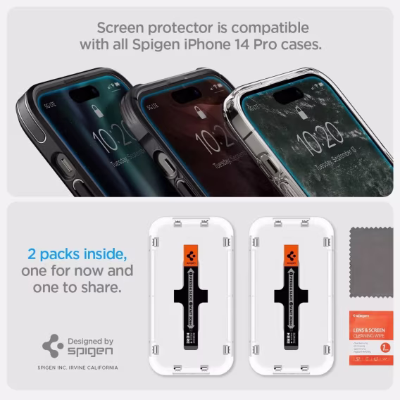 Spigen Apple iPhone 14 Pro Max Cam Ekran Koruyucu (2 Adet)  AGL05202