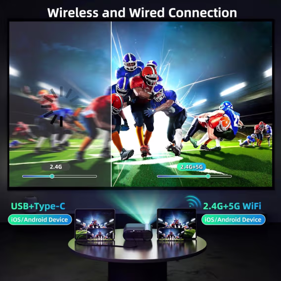 Vamvo Taşınabilir Projektör Desteği 1080P Mini HD Film Projektörü