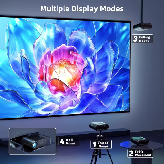 Vamvo Taşınabilir Projektör Desteği 1080P Mini HD Film Projektörü