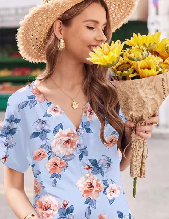 Ekouaer Kadın Kısa Kollu Gecelik 