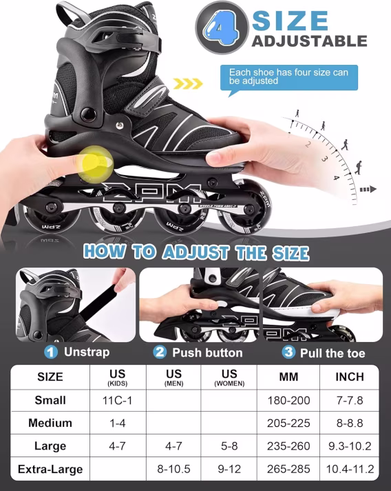 2PM SPORTS Çocuk Ayarlanabilir Tek Sıralı Paten