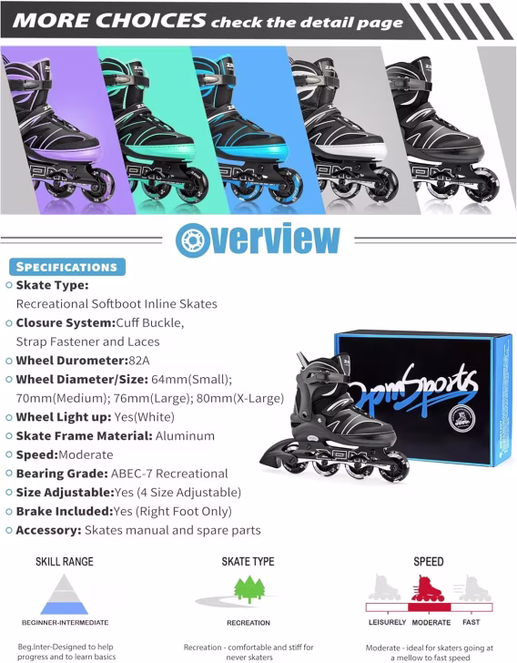 2PM SPORTS Çocuk Ayarlanabilir Tek Sıralı Paten