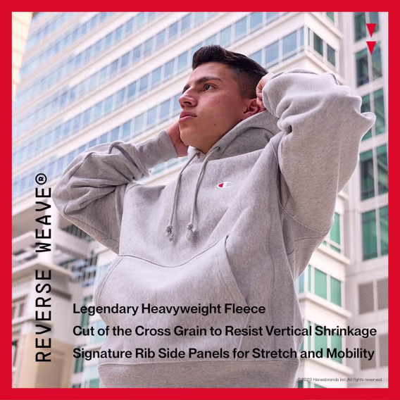 Champion Erkek Ters Dokuma Kapüşonlu Hoodie