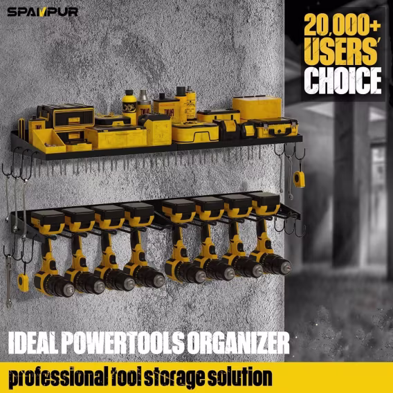 Spampur Şarj İstasyonlu Elektrikli Alet Düzenleyici/Rafı