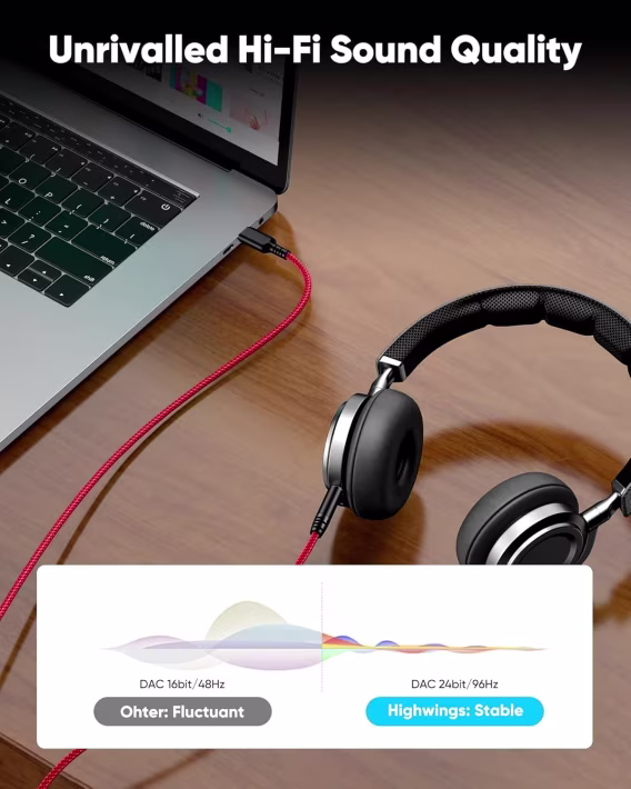 Highwings USB C  3,5 mm Aux Ses Kablosu