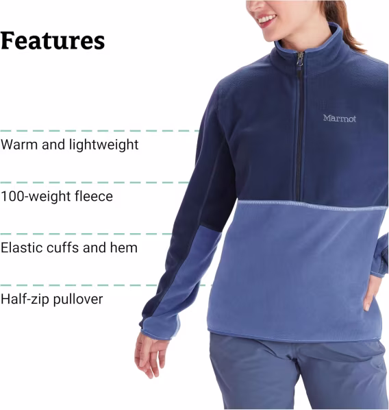 MARMOT Kadın Rocklin Polar 1/2 Fermuarlı Ceket