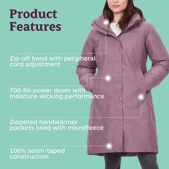 MARMOT Kadın Chelsea Uzun Mont 2.0