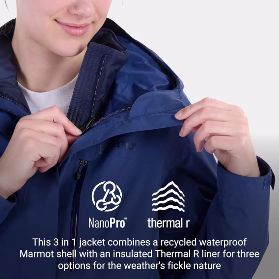 MARMOT Kadın Ramble 3'ü 1 Arada Komponent Ceket