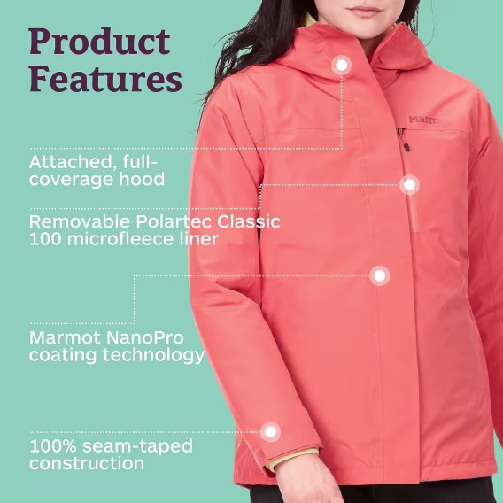 MARMOT Kadın Ramble 3'ü 1 Arada Komponent Ceket
