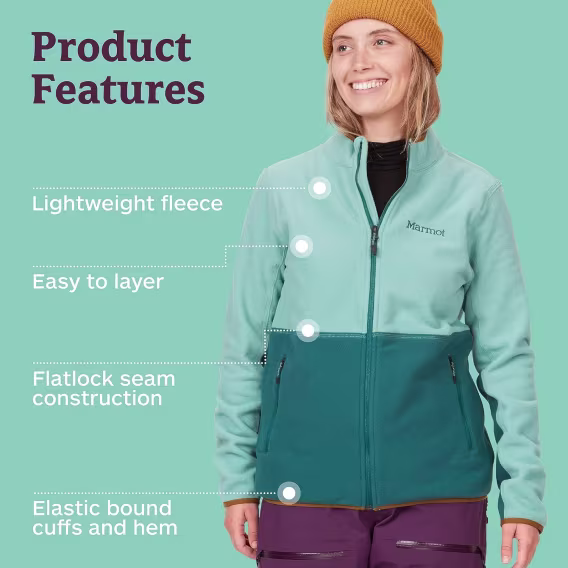 MARMOT Kadın Rocklin Tam Fermuarlı Ceket