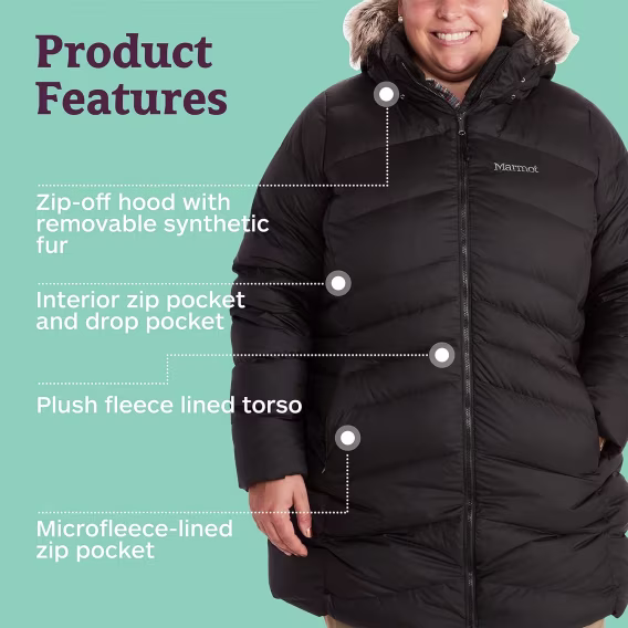 MARMOT Kadın Montreal Orta Diz Boyu Şişme Mont