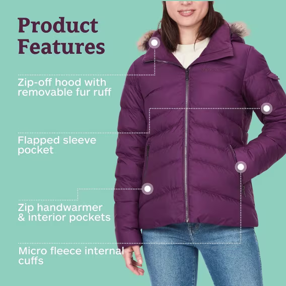 MARMOT Kadın Ithaca Fermuarlı Kapüşonlu Ceket