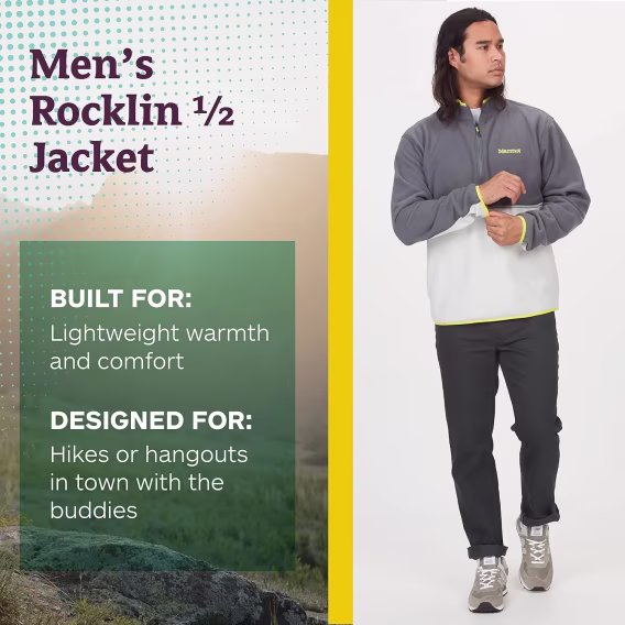 MARMOT Erkek Rocklin 1/2 Fermuarlı Polar Kazak Ceket