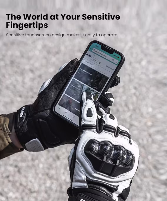 ILM ModelGRC01 Deri Dokunmatik Motosiklet Eldiveni