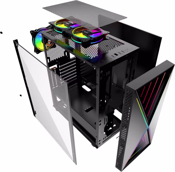 Bgears Special Optical Illusion ARGB Front Panel Gaming PC ATX Case