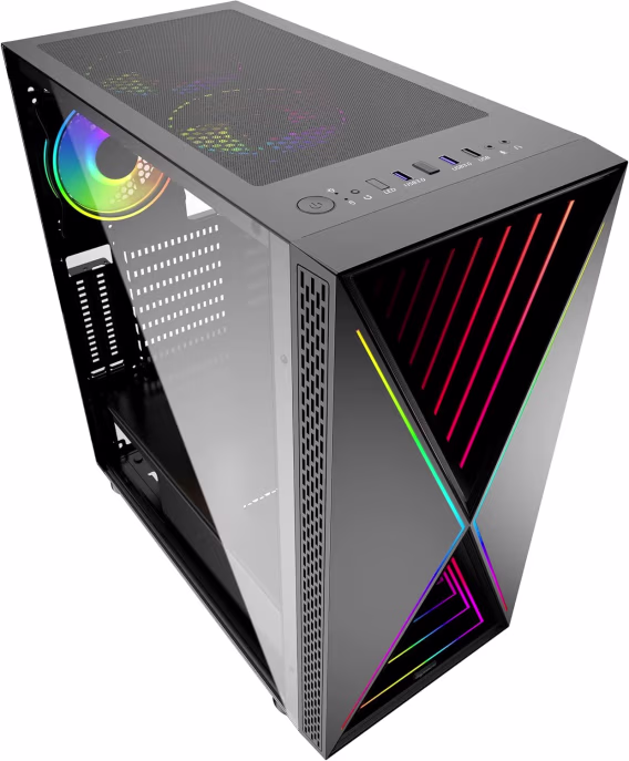 Bgears Special Optical Illusion ARGB Front Panel Gaming PC ATX Case