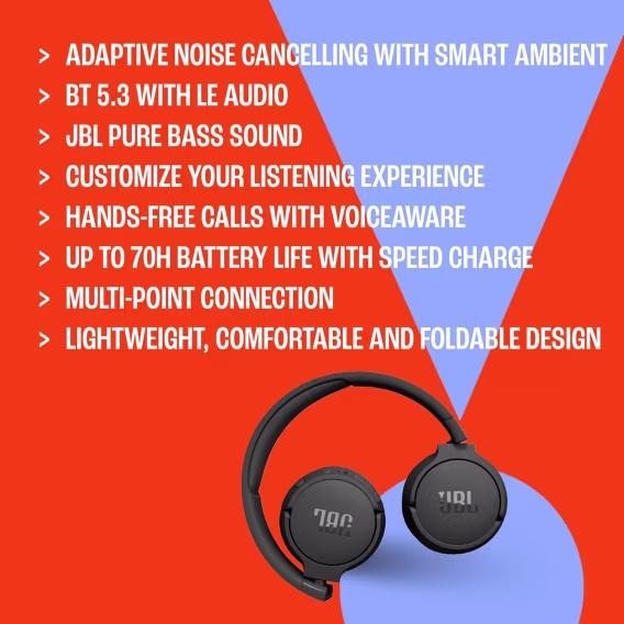 JBL Tune 670NC Adaptif Kablosuz Kulak Üstü Kulaklık