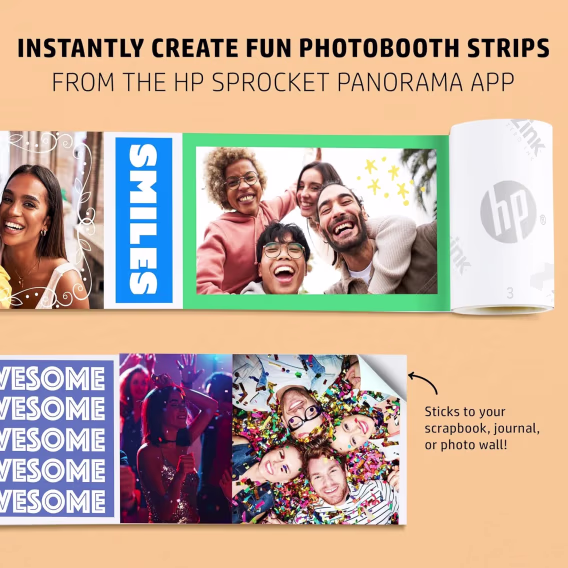 HP Sprocket Panorama Instant Taşınabilir Renkli Etiket ve Fotoğraf Yazıcısı