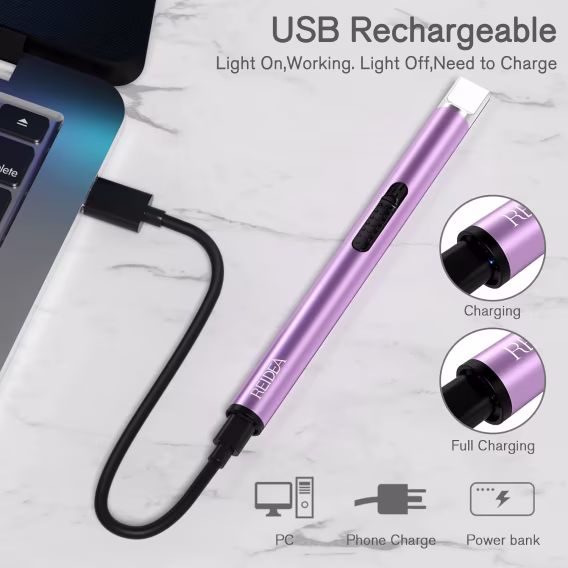 REIDEA Elektronik Rüzgar Geçirmez Alevsiz USB Şarjlı Çakmak