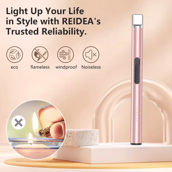 REIDEA Elektronik Rüzgar Geçirmez Alevsiz USB Şarjlı Çakmak