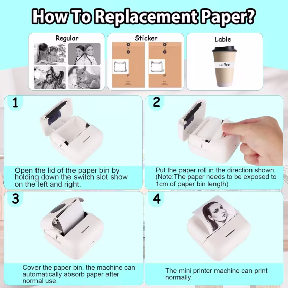 HuiJuKeJi Mini Etiket Yazıcısı