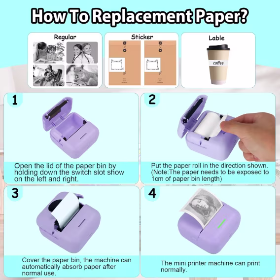 HuiJuKeJi Mini Etiket Yazıcısı