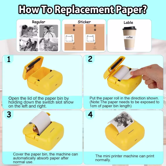 HuiJuKeJi Mini Etiket Yazıcısı