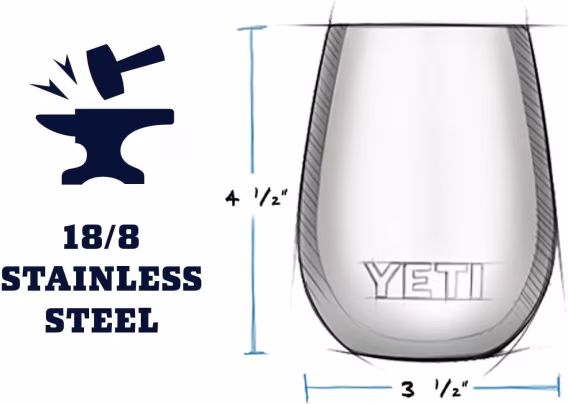YETI Rambler Yalıtımlı Şarap Bardağı  0.30 L